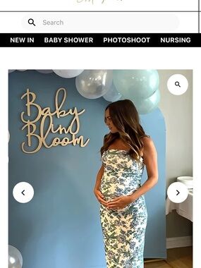 Strapless Floral Maternity Dress — Blue/White